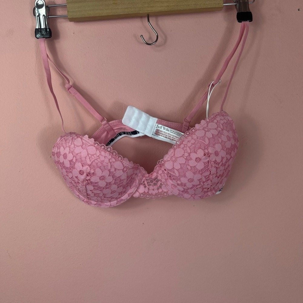 Jack Wills Pink Lace T-Shirt Bra Underwire New size 30B